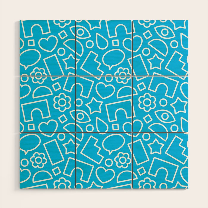 Abstract doodle shape art pattern Wood Wall Art Gallery Image 1