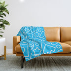 Abstract doodle shape art pattern Throw Blanket Gallery Image 1