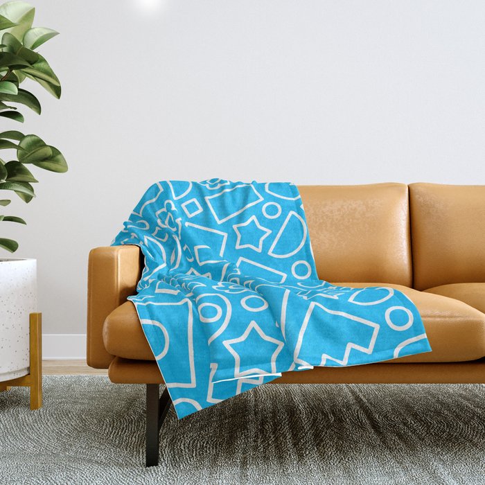 Abstract doodle shape art pattern Throw Blanket Gallery Image 1