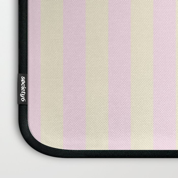 Stripes of Light Pink and Cream Laptop Sleeve Gallery Image 3