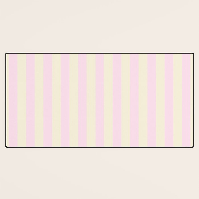 Stripes of Light Pink and Cream Desk Mat Gallery Image 3