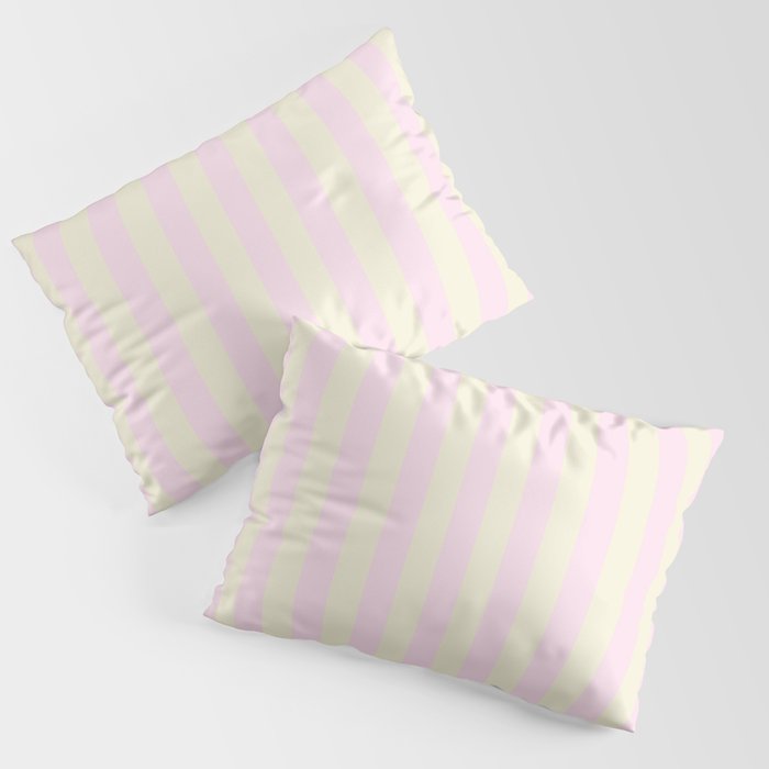 Stripes of Light Pink and Cream Pillow Sham Gallery Image 1