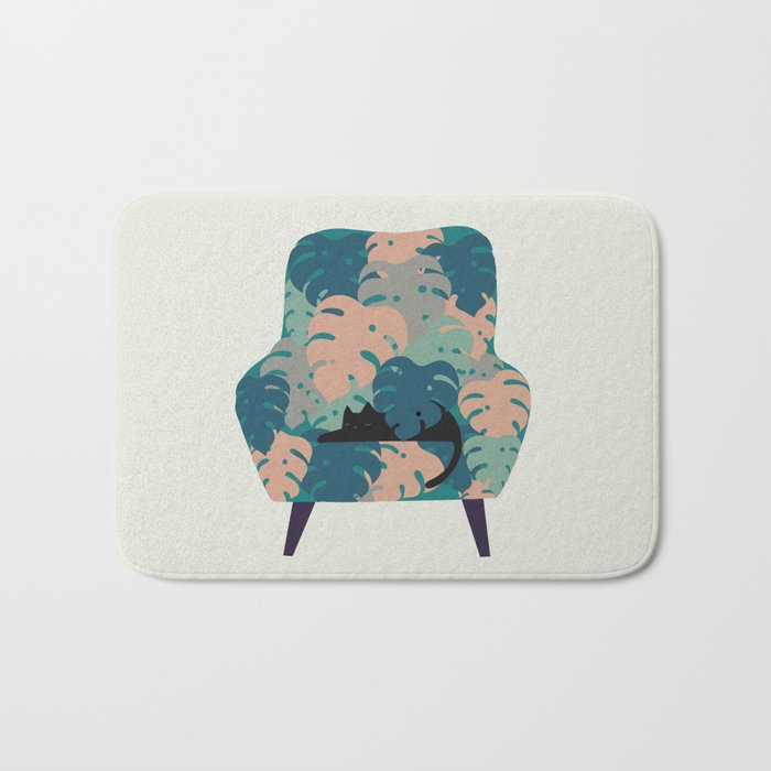 Cat and Plant 15 Bath Mat Gallery Image 1