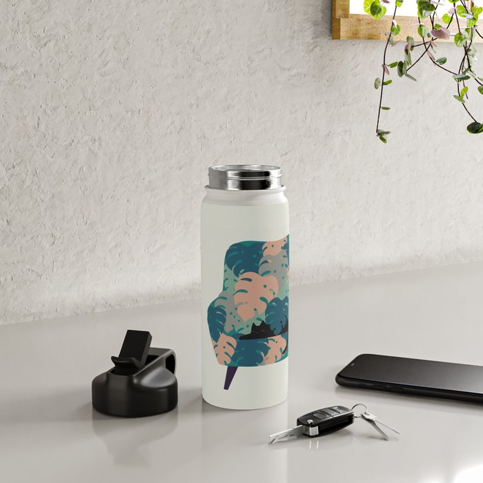 Cat and Plant 15 Water Bottle Gallery Image 4