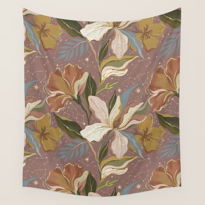 Celestial Iris Garden Wall Tapestry Gallery Image 1