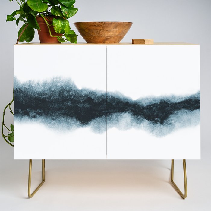 Abstract Watercolor Teal Turquoise Painting Credenza Gallery Image 1