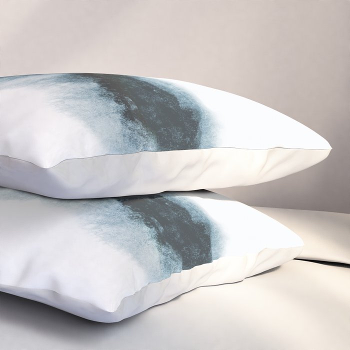 Abstract Watercolor Teal Turquoise Painting Pillow Sham Gallery Image 3