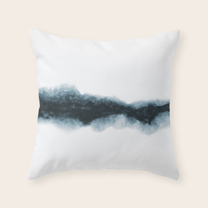 Abstract Watercolor Teal Turquoise Painting Throw Pillow Gallery Image 6