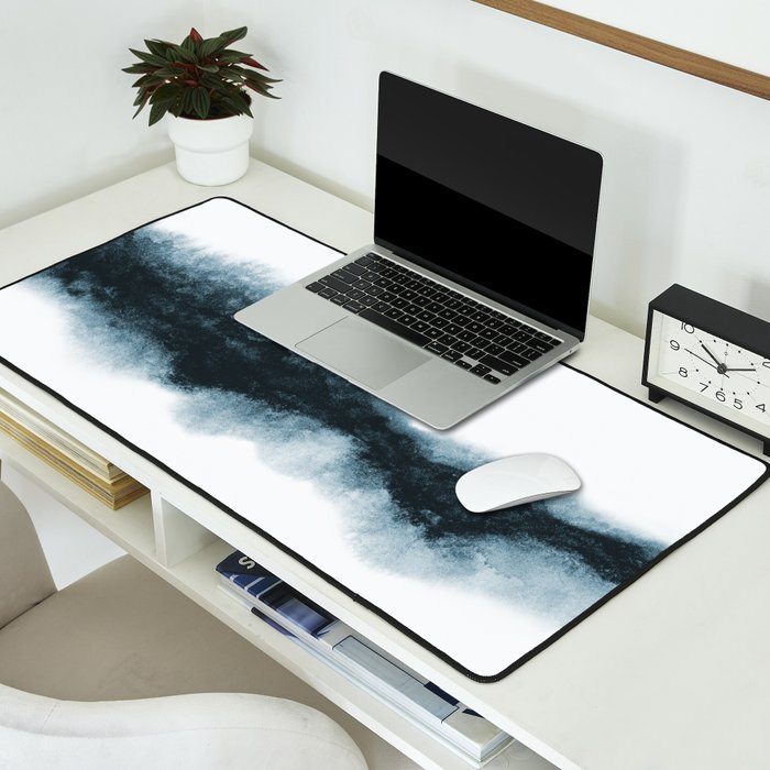 Abstract Watercolor Teal Turquoise Painting Desk Mat Gallery Image 2