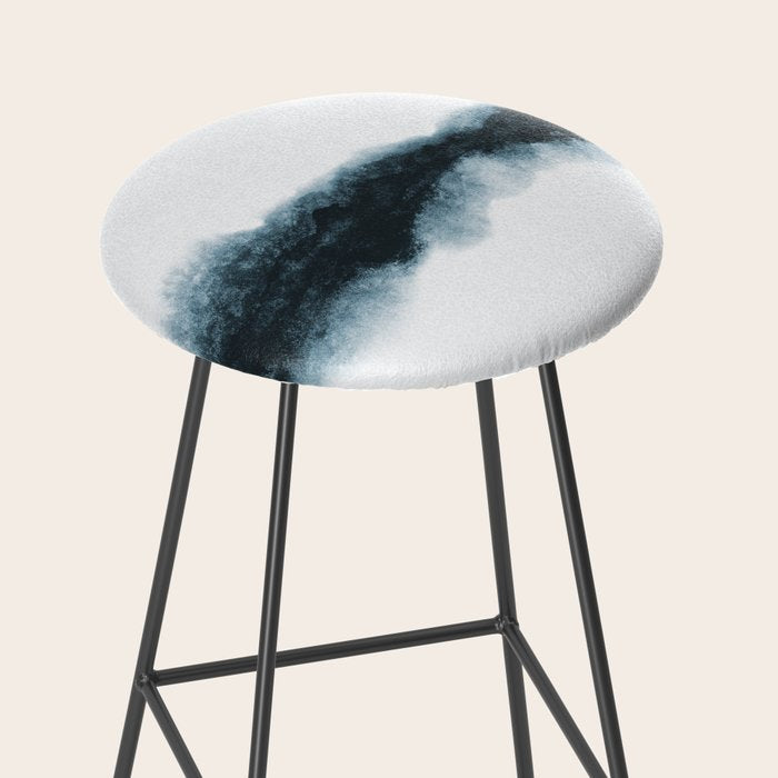Abstract Watercolor Teal Turquoise Painting Stool Gallery Image 2