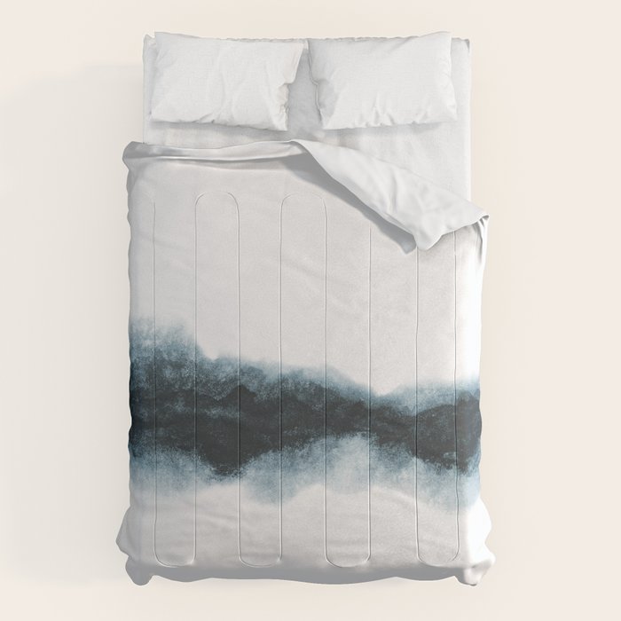 Abstract Watercolor Teal Turquoise Painting Comforter Gallery Image 6