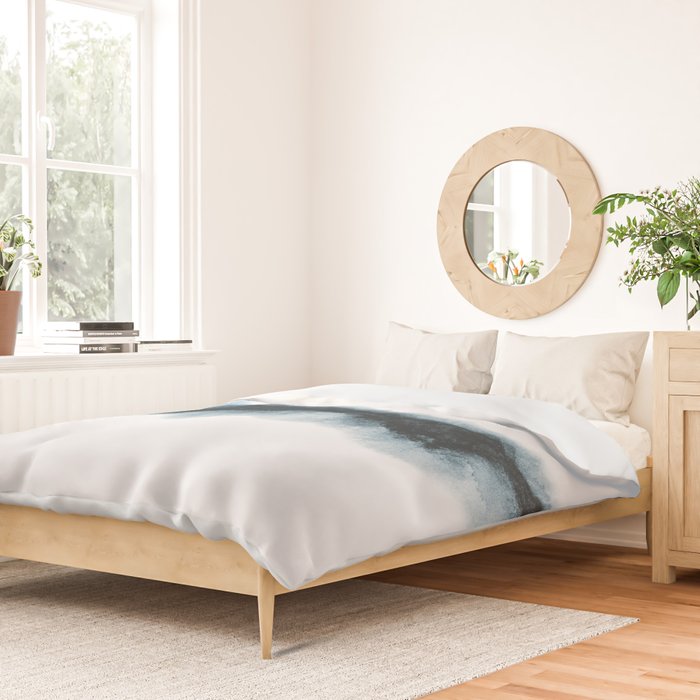 Abstract Watercolor Teal Turquoise Painting Duvet Cover Gallery Image 2