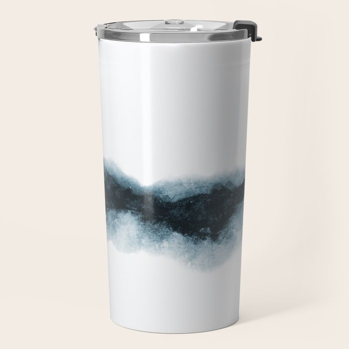 Abstract Watercolor Teal Turquoise Painting Travel Mug Gallery Image 2