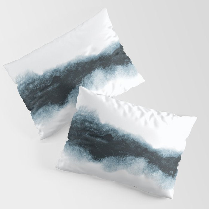 Abstract Watercolor Teal Turquoise Painting Pillow Sham Gallery Image 1