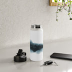 Abstract Watercolor Teal Turquoise Painting Water Bottle Gallery Image 4