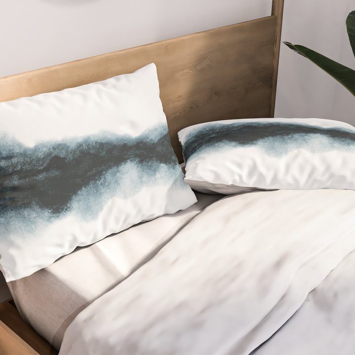 Abstract Watercolor Teal Turquoise Painting Pillow Sham Gallery Image 2