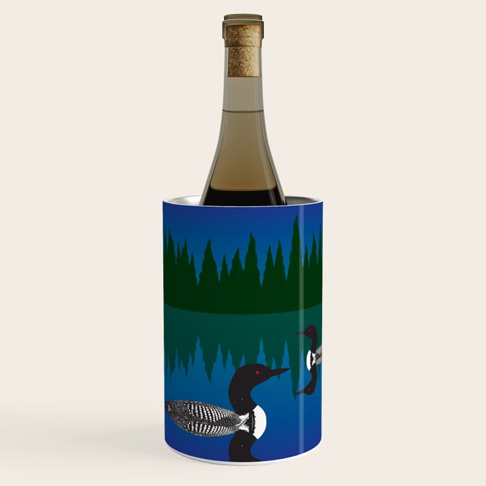 Loons in a Woodland Lake Wine Chiller Gallery Image 3