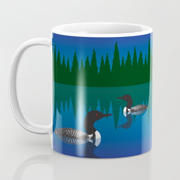 Loons in a Woodland Lake Coffee Mug Gallery Image 3