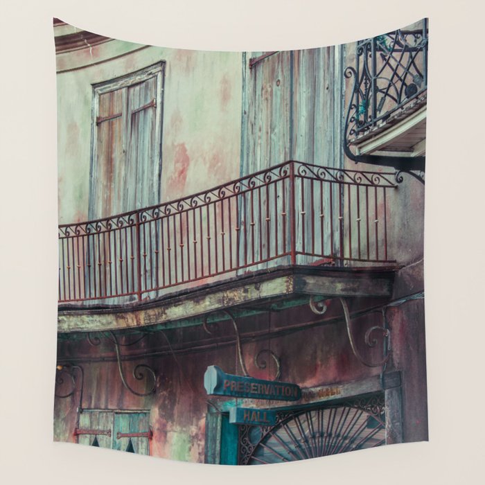 Preservation Hall - New Orleans Travel Photography Wall Tapestry Gallery Image 1