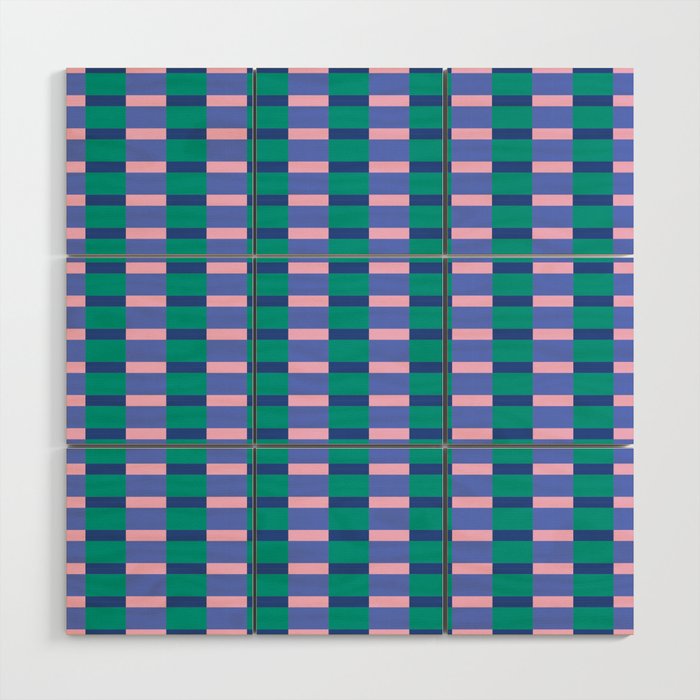 Bright Pastel Color Block Geometric Pattern Wood Wall Art Gallery Image 1