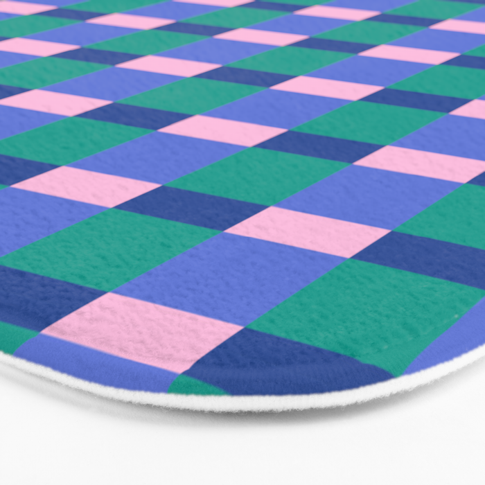 Bright Pastel Color Block Geometric Pattern Bath Mat Gallery Image 3