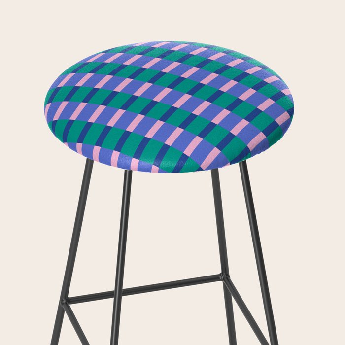 Bright Pastel Color Block Geometric Pattern Stool Gallery Image 2