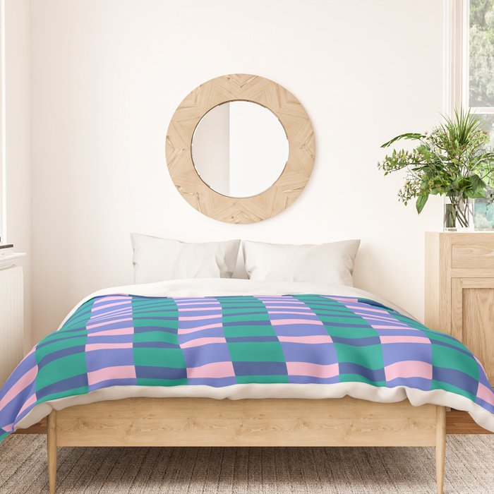 Bright Pastel Color Block Geometric Pattern Duvet Cover Gallery Image 3