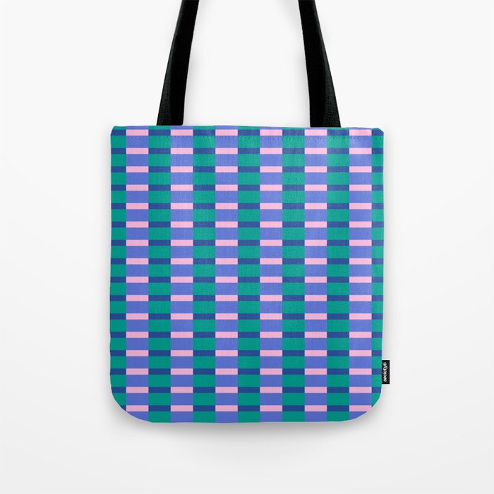 Bright Pastel Color Block Geometric Pattern Tote Bag Gallery Image 1