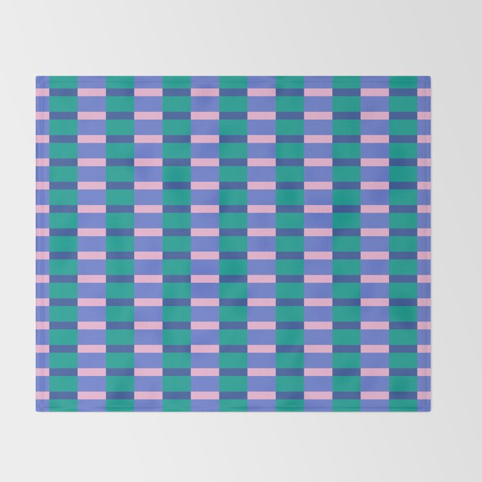 Bright Pastel Color Block Geometric Pattern Throw Blanket Gallery Image 2