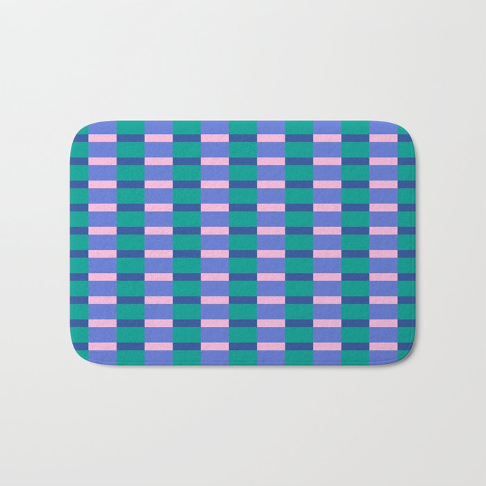 Bright Pastel Color Block Geometric Pattern Bath Mat Gallery Image 1