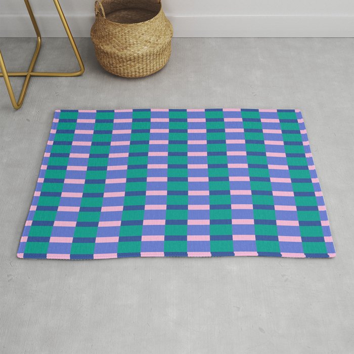 Bright Pastel Color Block Geometric Pattern Rug Gallery Image 1