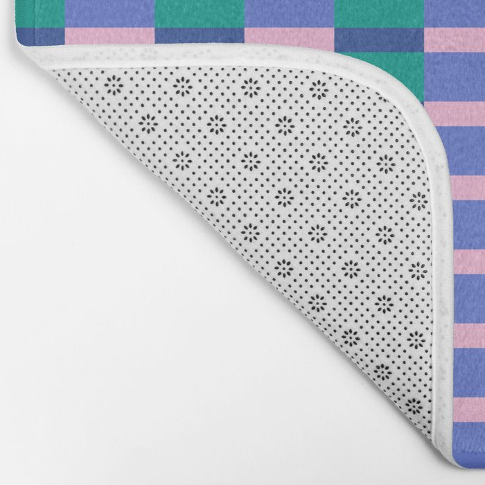 Bright Pastel Color Block Geometric Pattern Bath Mat Gallery Image 2