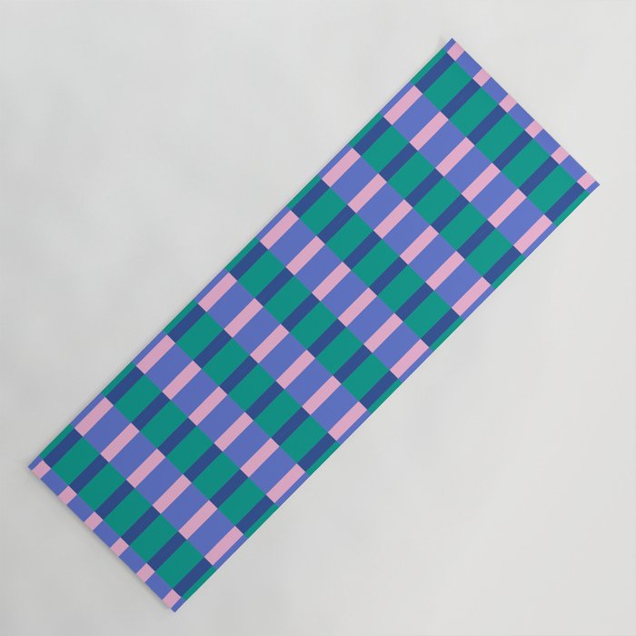 Bright Pastel Color Block Geometric Pattern Yoga Mat Gallery Image 1