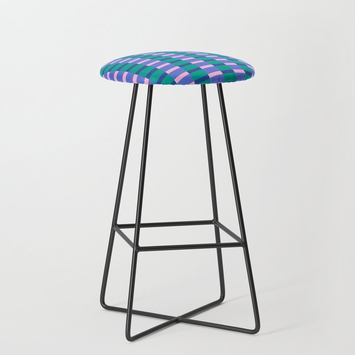 Bright Pastel Color Block Geometric Pattern Stool Gallery Image 1