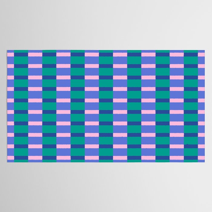 Bright Pastel Color Block Geometric Pattern Tablecloth Gallery Image 2