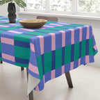 Bright Pastel Color Block Geometric Pattern Tablecloth Gallery Image 3