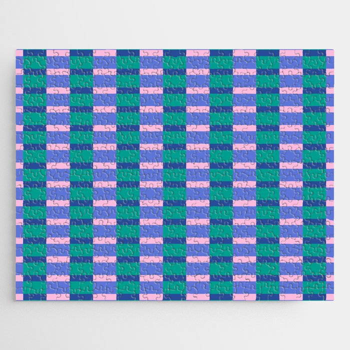 Bright Pastel Color Block Geometric Pattern Jigsaw Puzzle