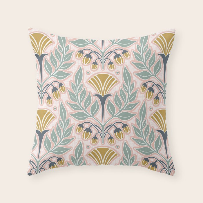 La Floraison - Blush Pink Throw Pillow Gallery Image 1