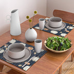 Orange and Cream Fall Pumpkins on Dark Blue Background Watercolor Placemat Gallery Image 2