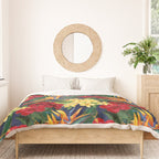 Tropical Paradise Hawaiian Floral Illustration Duvet Cover Gallery Image 3