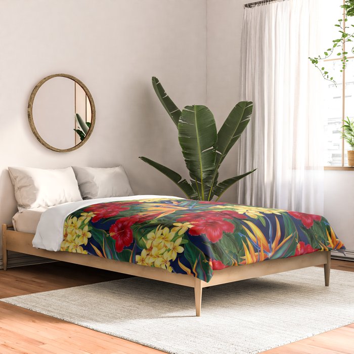Tropical Paradise Hawaiian Floral Illustration Comforter Gallery Image 2