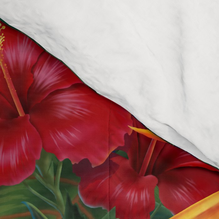 Tropical Paradise Hawaiian Floral Illustration Comforter Gallery Image 4