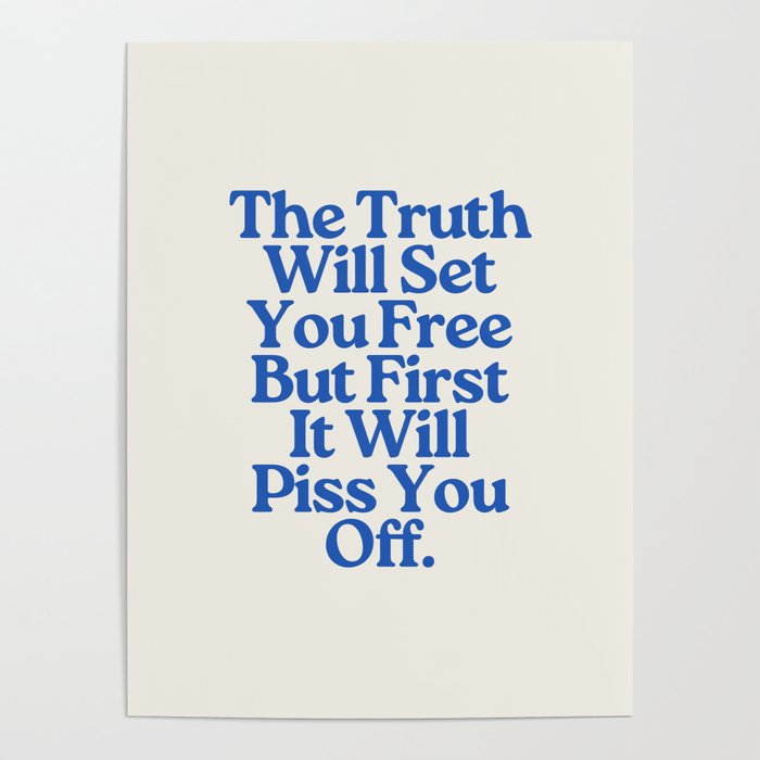 The Truth Will Set You Free - Beige and Blue Poster Gallery Image 4