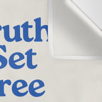 The Truth Will Set You Free - Beige and Blue Wall Tapestry Gallery Image 3