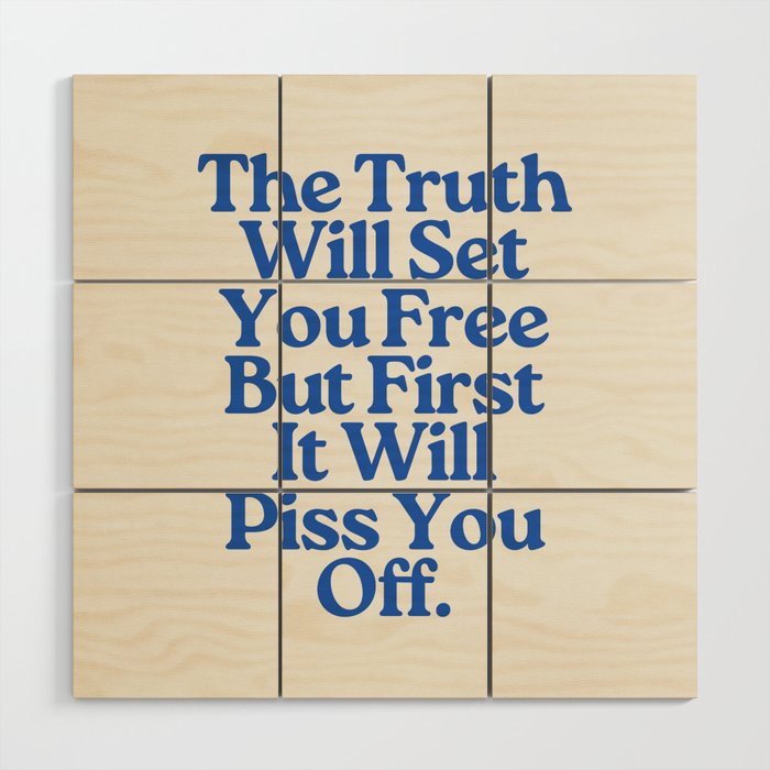 The Truth Will Set You Free - Beige and Blue Wood Wall Art Gallery Image 1