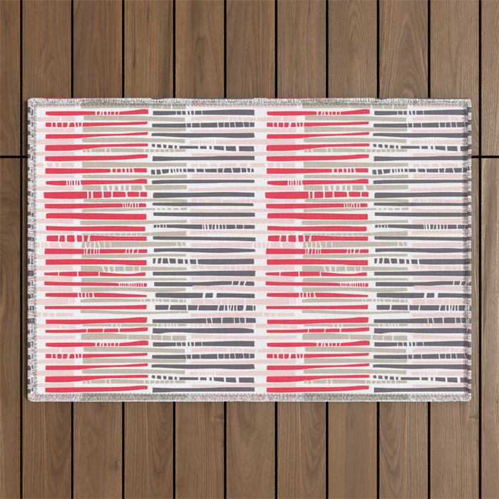 City life geometrics beams pearl pink Outdoor Rug Gallery Image 1