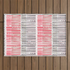 City life geometrics beams pearl pink Outdoor Rug Gallery Image 1