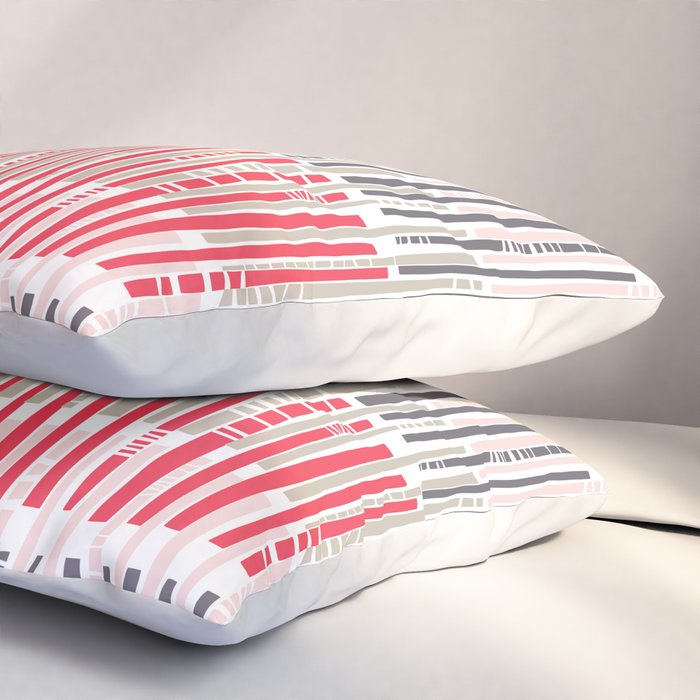 City life geometrics beams pearl pink Pillow Sham Gallery Image 3