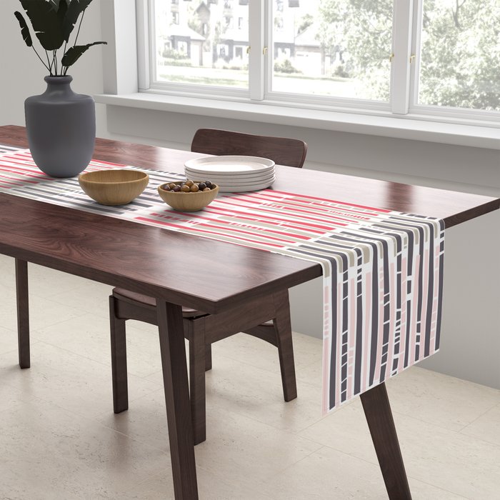City life geometrics beams pearl pink Table Runner Gallery Image 2