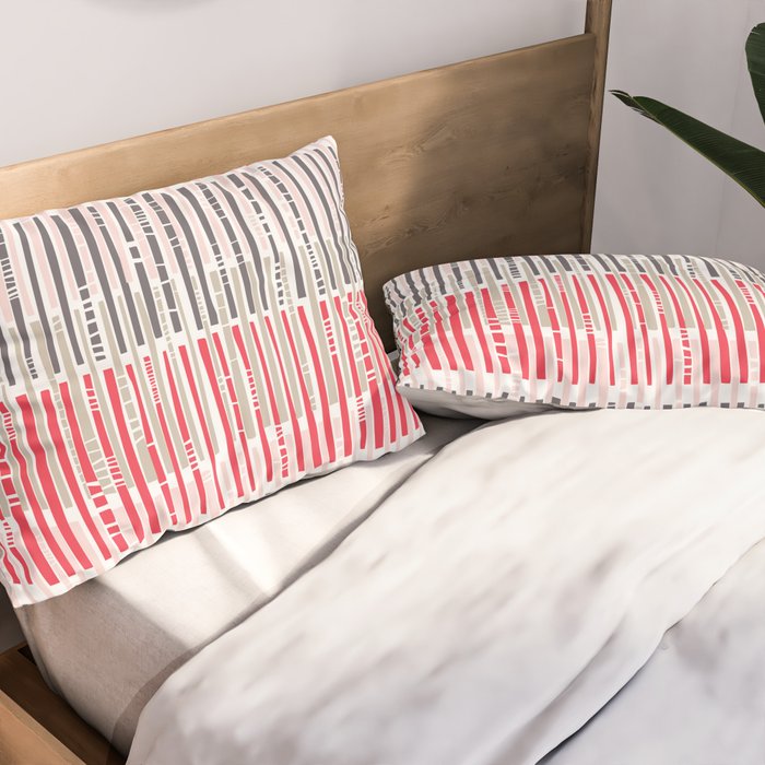 City life geometrics beams pearl pink Pillow Sham Gallery Image 2